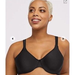 NWOT Black Bali Passion For Comfort Underwire Bra Full Coverage Stretch Cup 38DD